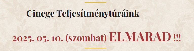 Cinege turak elmarad